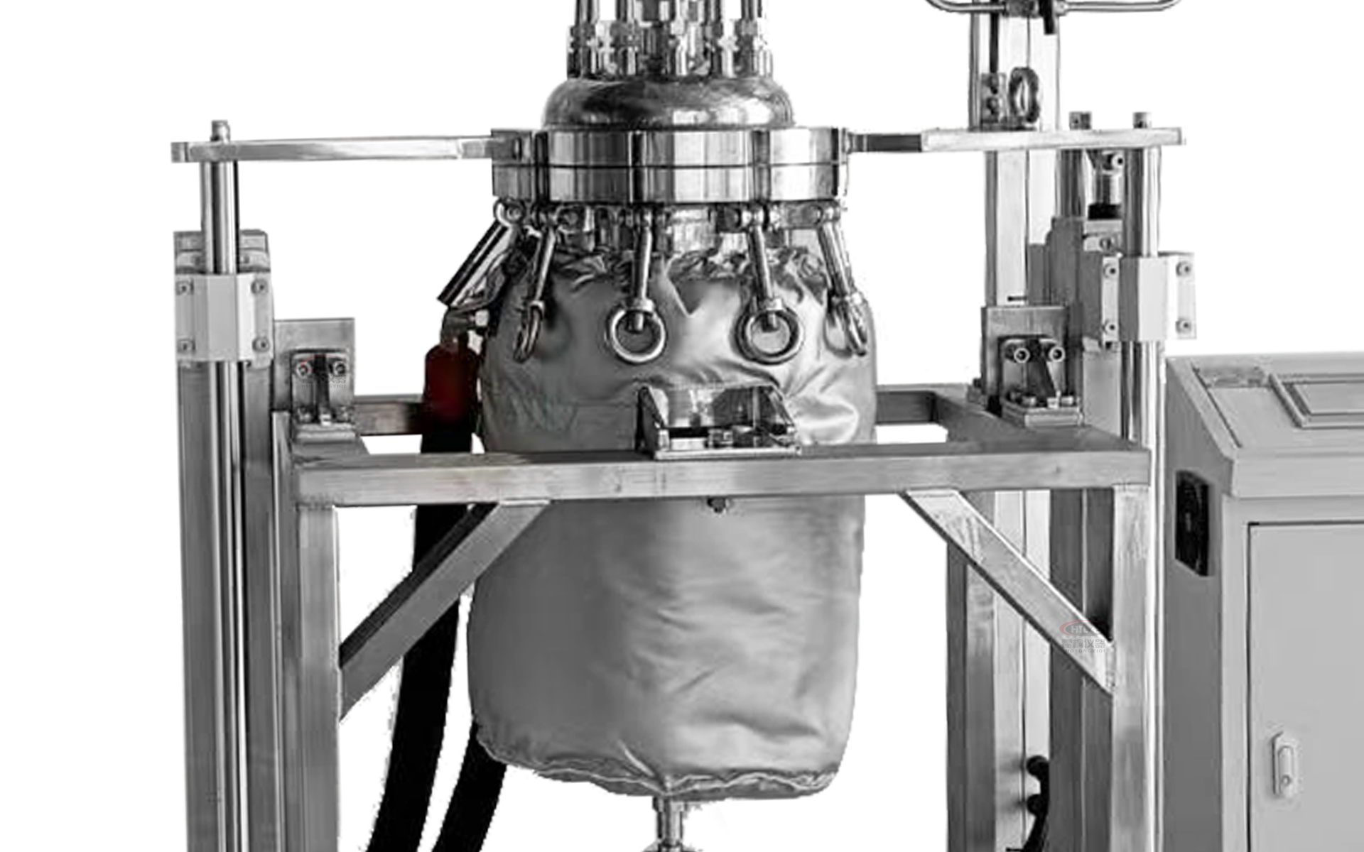 霍桐29升上下法兰快开结构聚合反应釜实拍图